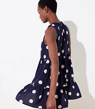 Loft Dot Tiered Swing Dress