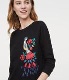 Loft Peacock Embroidered Top