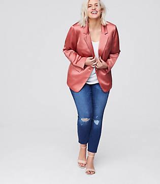 Loft Plus Sateen Long Blazer