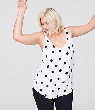 Loft Plus Polka Dot Double Strappy Cami