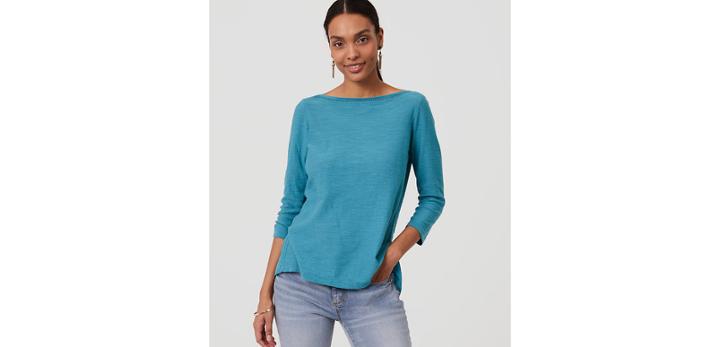 Loft Lacy Back Peplum Sweater