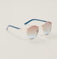 Loft Metallic Round Sunglasses