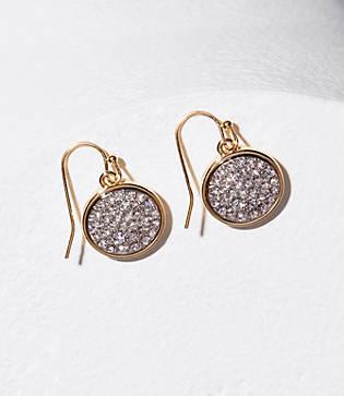 Loft Pave Circle Drop Earrings
