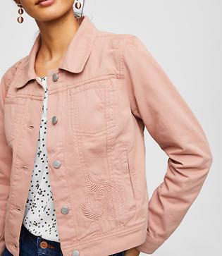 Loft Paisley Embroidered Denim Jacket