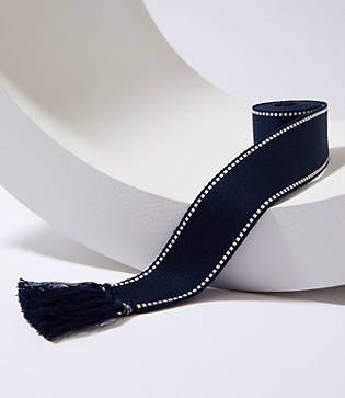 Loft Stitched Tassel Belt