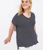 Loft Plus Striped Soft Hi-lo Tee