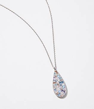 Loft Clustered Crystal Teardrop Pendant Necklace