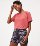 Loft Etched Floral Riviera Shorts With 4 Inch Inseam