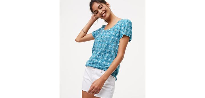 Loft Floral Mosaic Vintage Soft Tee