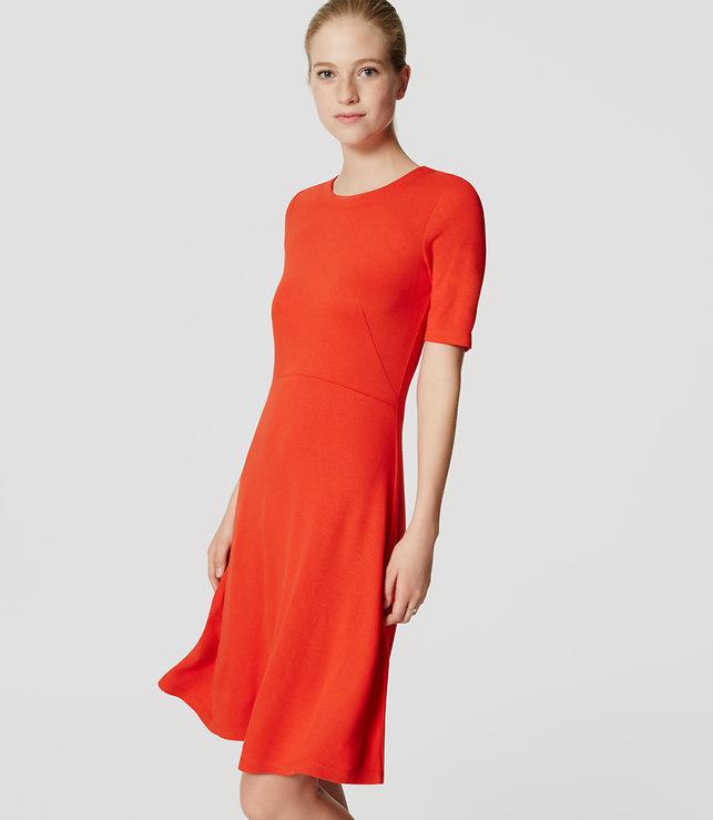 Loft Short Sleeve Flare Dress