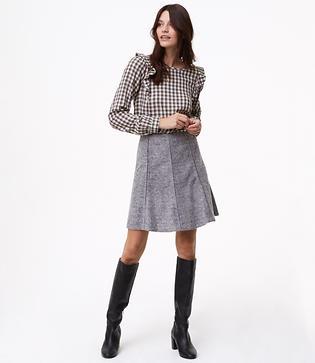 Loft Flecked Seamed Flippy Skirt