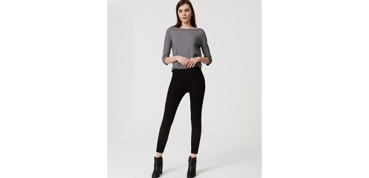 Loft Easy Denim Leggings In Black
