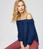 Loft Strappy Chambray Off The Shoulder Top