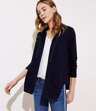 Loft Peplum Open Hoodie