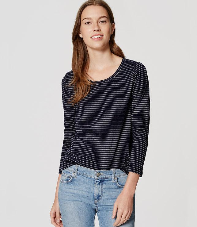 Loft Shimmer Stripe Vintage Soft Layering Tee