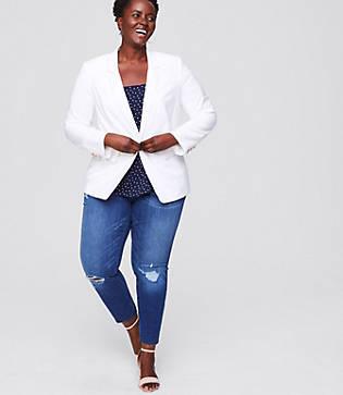 Loft Plus Textured Long Blazer