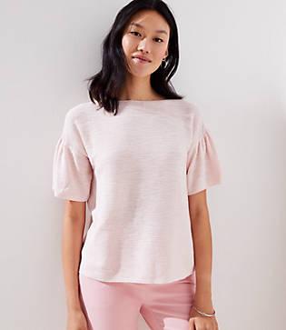 Loft Flutter Sleeve Boatneck Sweater