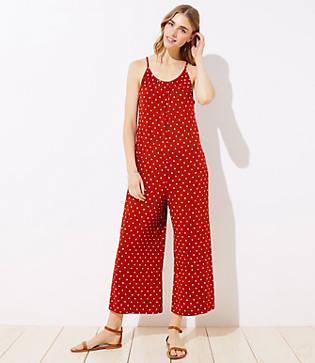 Loft Beach Dotted Cutout Jumpsuit