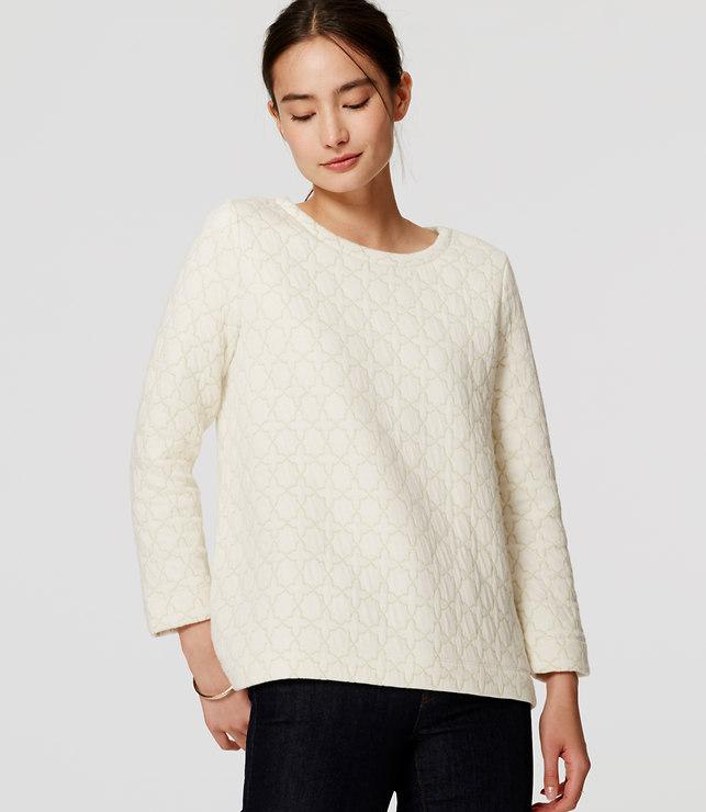 Loft Shimmer Quilted Sweatshirt
