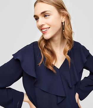 Loft Flounce Wrap Blouse