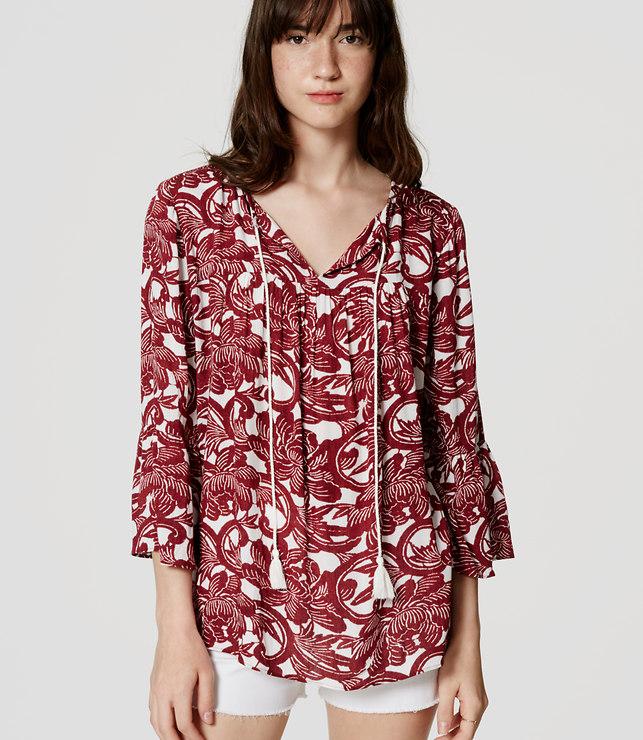 Loft Tasseled Peasant Blouse