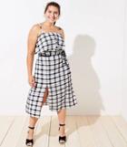 Loft Beach Loft Plus Gingham Flounce Tie Waist Dress