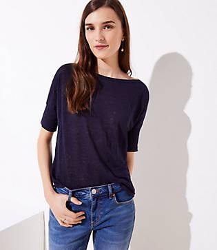 Loft Linen Boatneck Dolman Tee