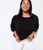 Loft Plus Pintucked Mixed Media Top