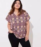 Loft Plus Fall Fantasy Flutter Top