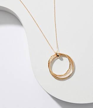 Loft Twisted Ring Pendant Necklace