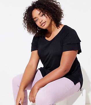 Loft Plus Double Flounce Sleeve Tee