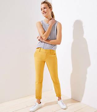 Loft Eyelet Cuff Girlfriend Chinos