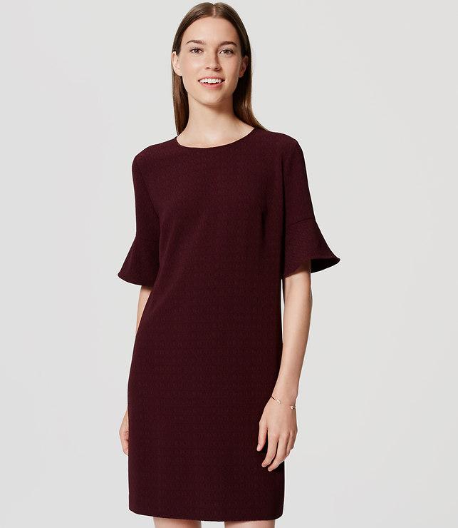 Loft Textured Bell Sleeve Dress