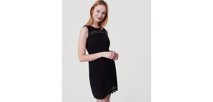 Loft Laser Cut Mosaic Flare Dress