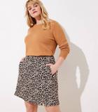 Loft Plus Leopard Jacquard Pocket Skirt