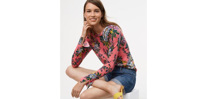 Loft Potpourri Slit Cuff Sweater
