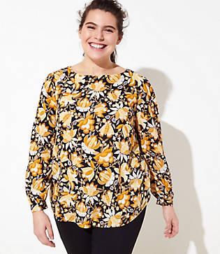 Loft Plus Bloom Shirttail Blouse