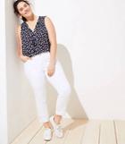 Loft Plus Modern Cuff Straight Leg Jeans In White