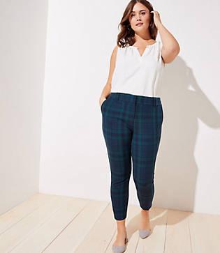 Loft Plus Plaid Skinny Ankle Pants
