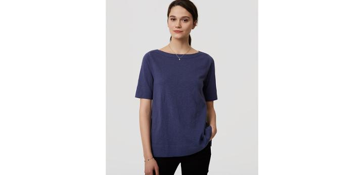 Loft Cotton Boatneck Tee