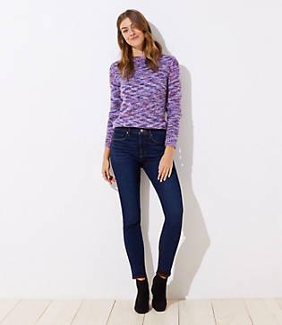 Loft Modern High Waist Skinny Jeans In Luxe Dark Wash