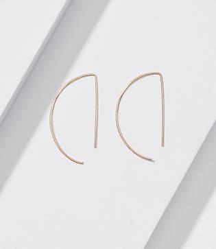 Loft Geometric Pull Through Hoop Earrings