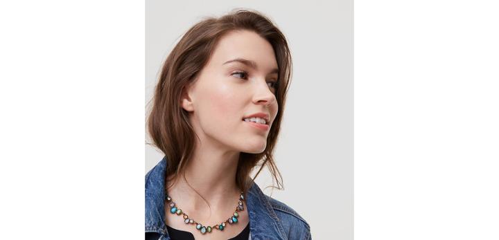 Loft Etched Crystal Stone Necklace