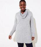 Loft Plus Flecked Luxe Knit Cowl Neck Tunic Sweater