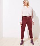 Loft Plus Velvet Slit Skinny Jeans In Elegant Rose