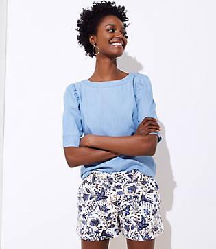 Loft Floral Slim Shorts