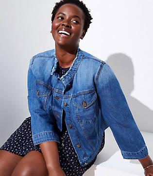 Loft Plus Cropped Denim Jacket