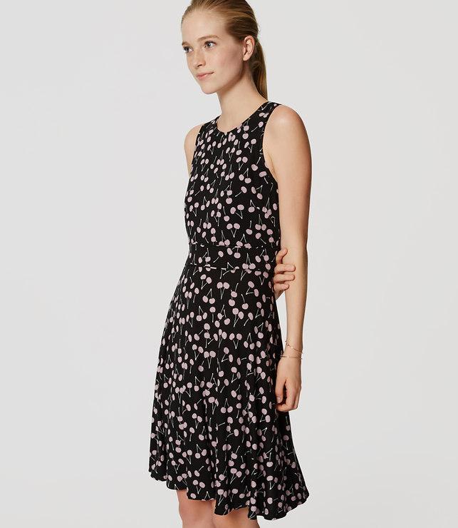 Loft Cherry Flare Dress