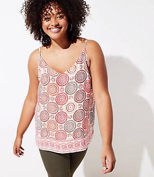Loft Plus Medallion Bar Back Strappy Cami