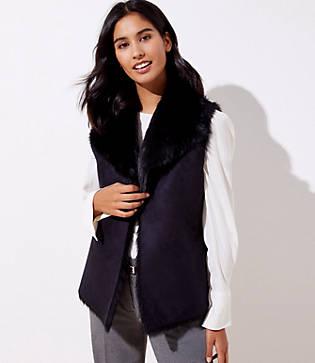 Loft Reversible Faux Shearling Vest